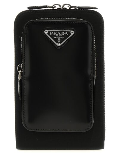 Re-nylon smartphone holder PRADA Black