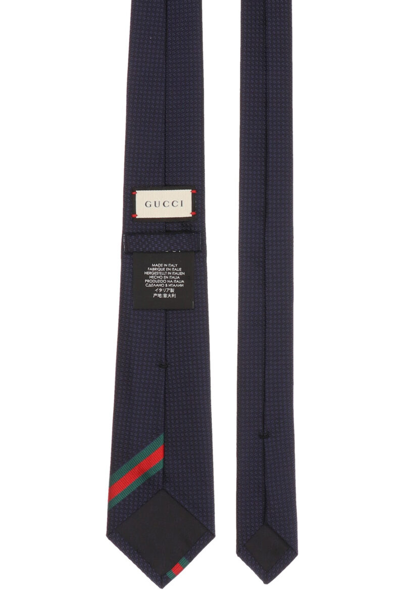 Bee embroidery tie 4565104E0024066 GUCCI Blue