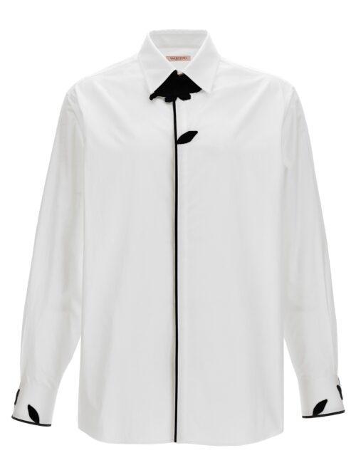 Valentino shirt embroiders flowers VALENTINO GARAVANI White/Black