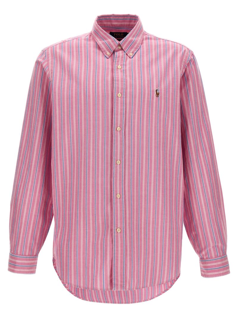 Logo embroidery striped shirt POLO RALPH LAUREN Pink