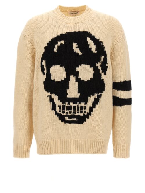 Contrast intarsia sweater ALEXANDER MCQUEEN White/Black