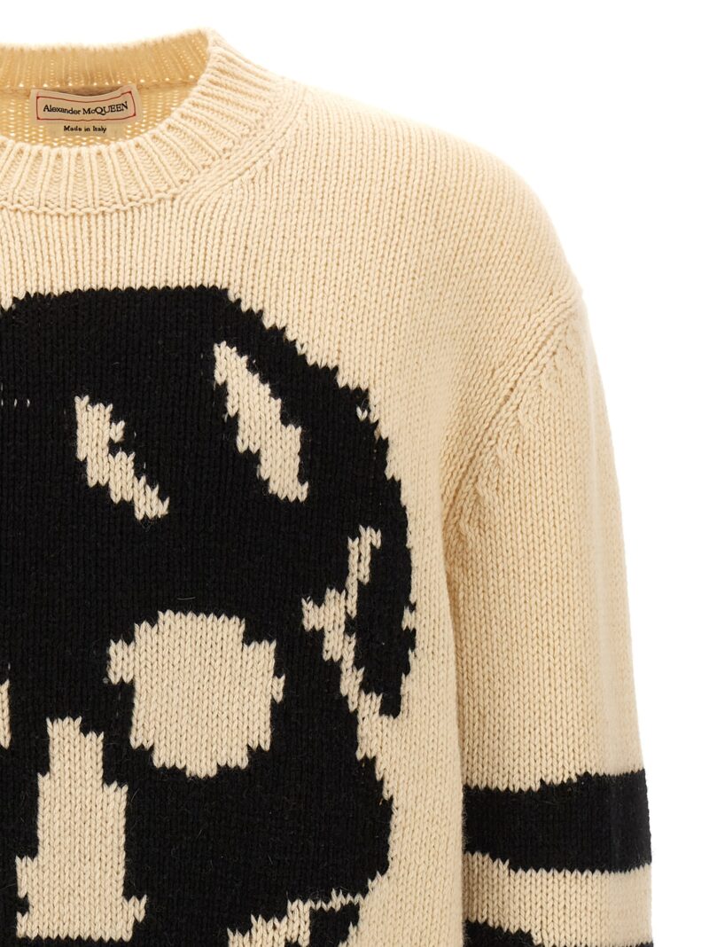 Contrast intarsia sweater Man ALEXANDER MCQUEEN White/Black