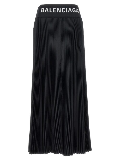 Logo pleated skirt BALENCIAGA Black