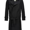 Double-breasted long trench coat BURBERRY Black