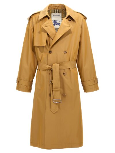 Double-breasted long trench coat BURBERRY Beige