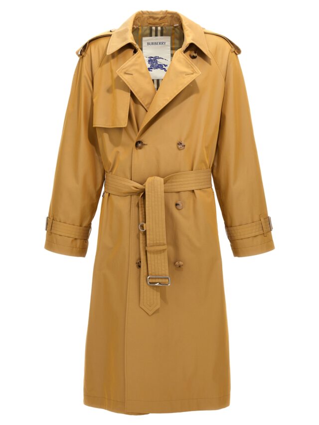 Double-breasted long trench coat BURBERRY Beige
