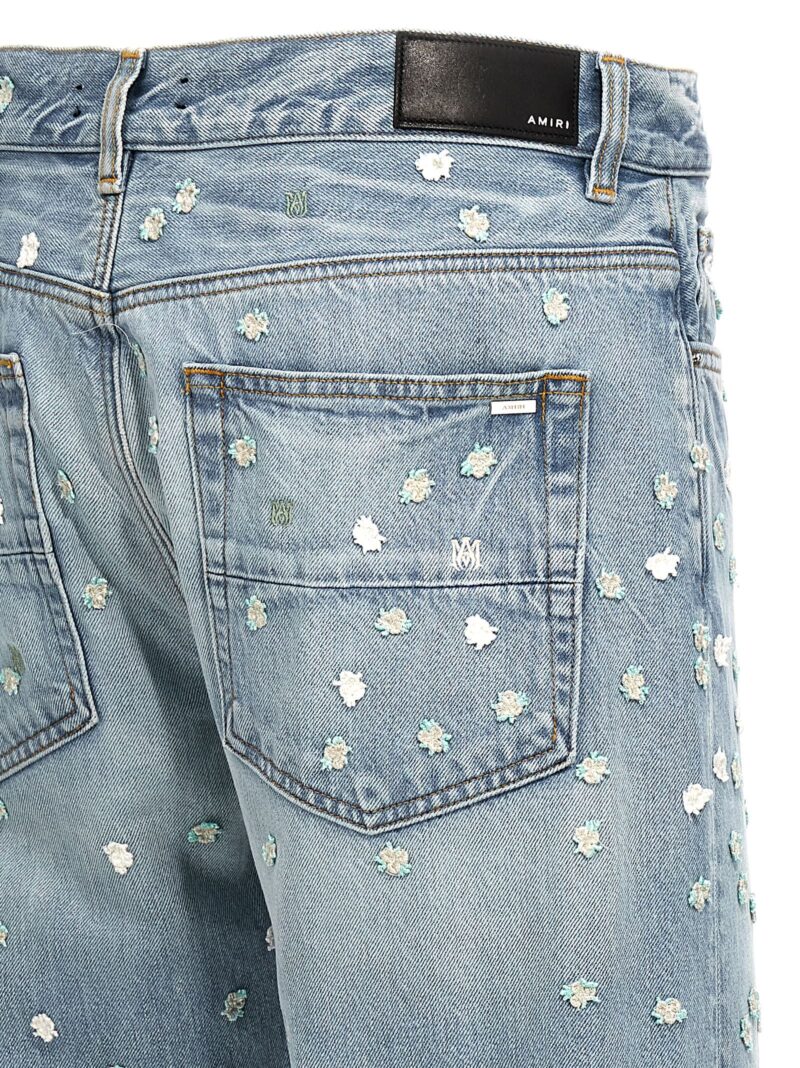 'Floral' jeans 100% cotton AMIRI Light Blue