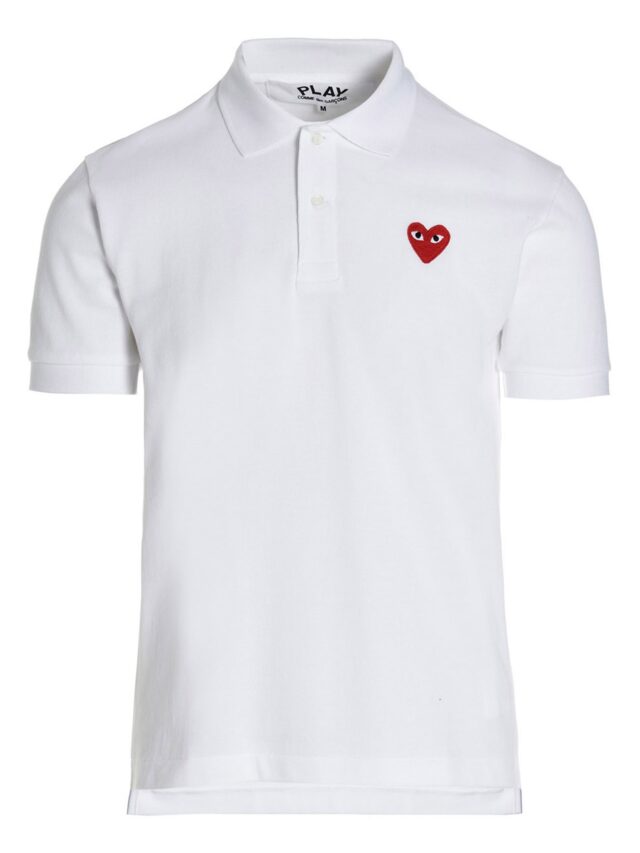 Logo patch polo shirt COMME DES GARÇONS PLAY White