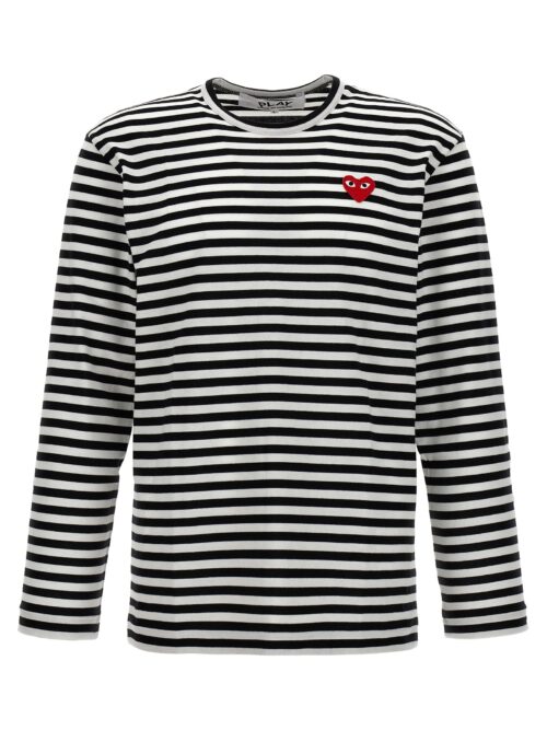 Logo patch stripes t-shirt COMME DES GARÇONS PLAY White/Black