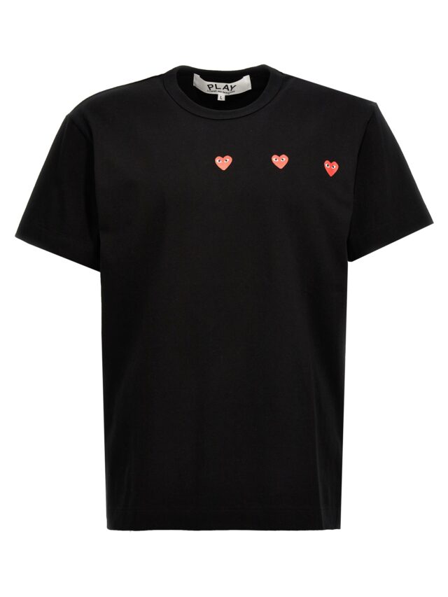 'Multi Heart' T-shirt COMME DES GARÇONS PLAY Black