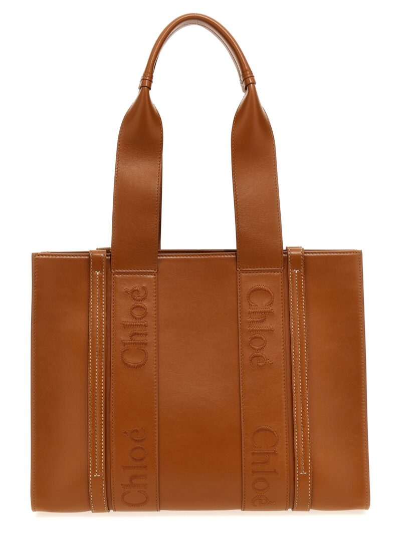 Medium 'Woody' shopping bag CHLOÉ Brown