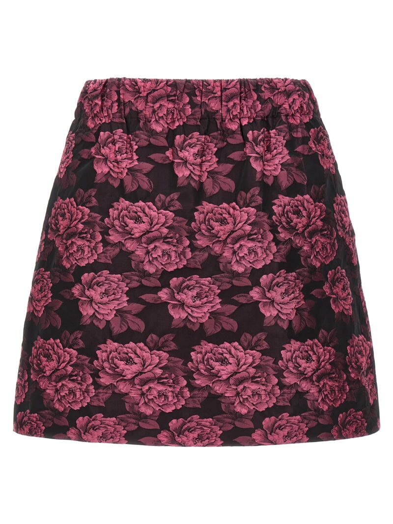 Floral jacquard skirt GANNI Fuchsia