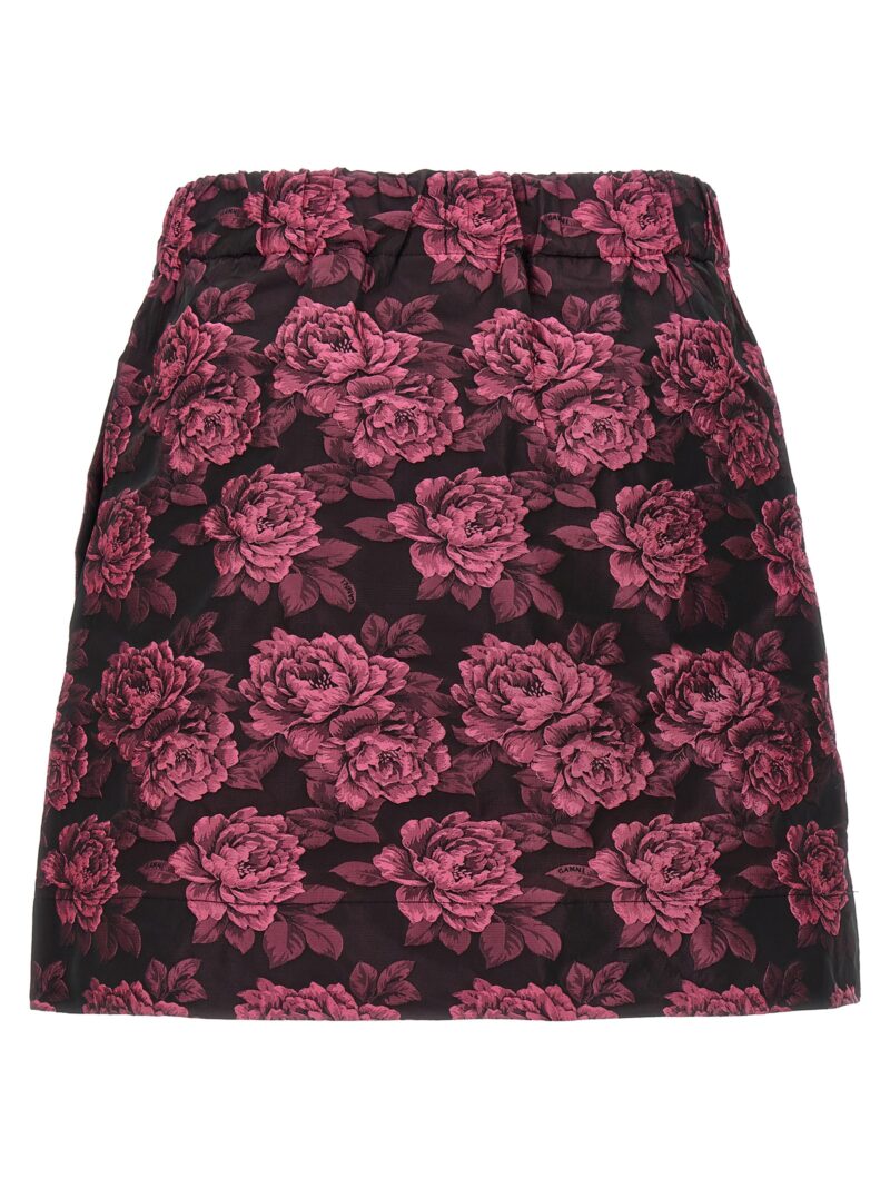 Floral jacquard skirt F8593072 GANNI Fuchsia