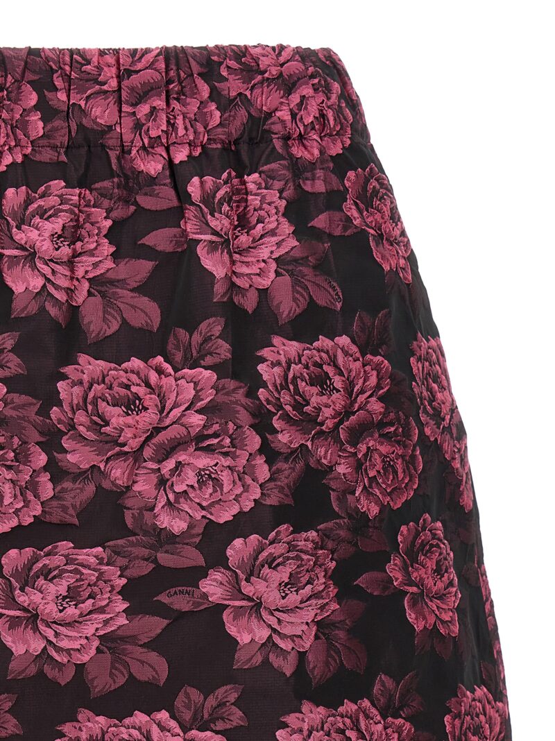 Floral jacquard skirt Woman GANNI Fuchsia