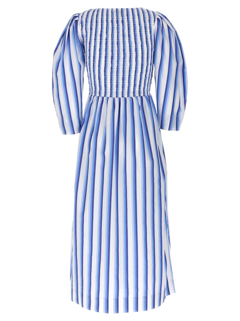 Striped smock stitch dress F9125695 GANNI Multicolor