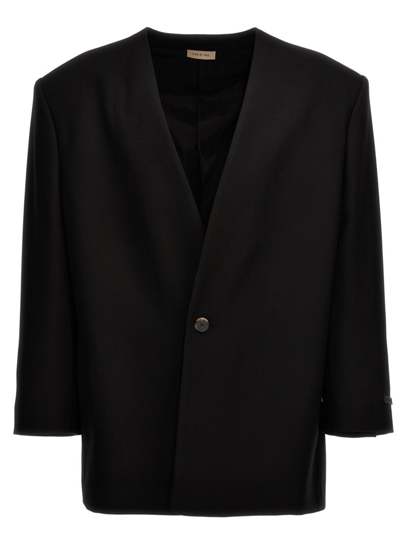 'Lapeless Suit' blazer FEAR OF GOD Black