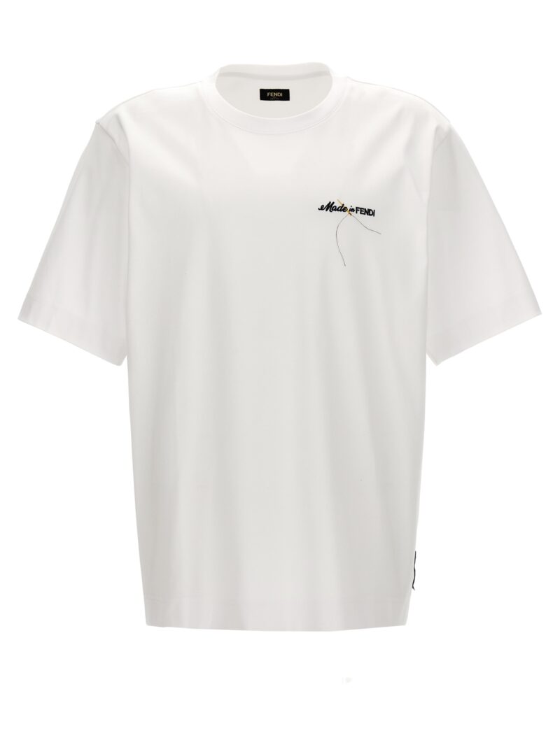 Logo embroidery t-shirt FENDI White