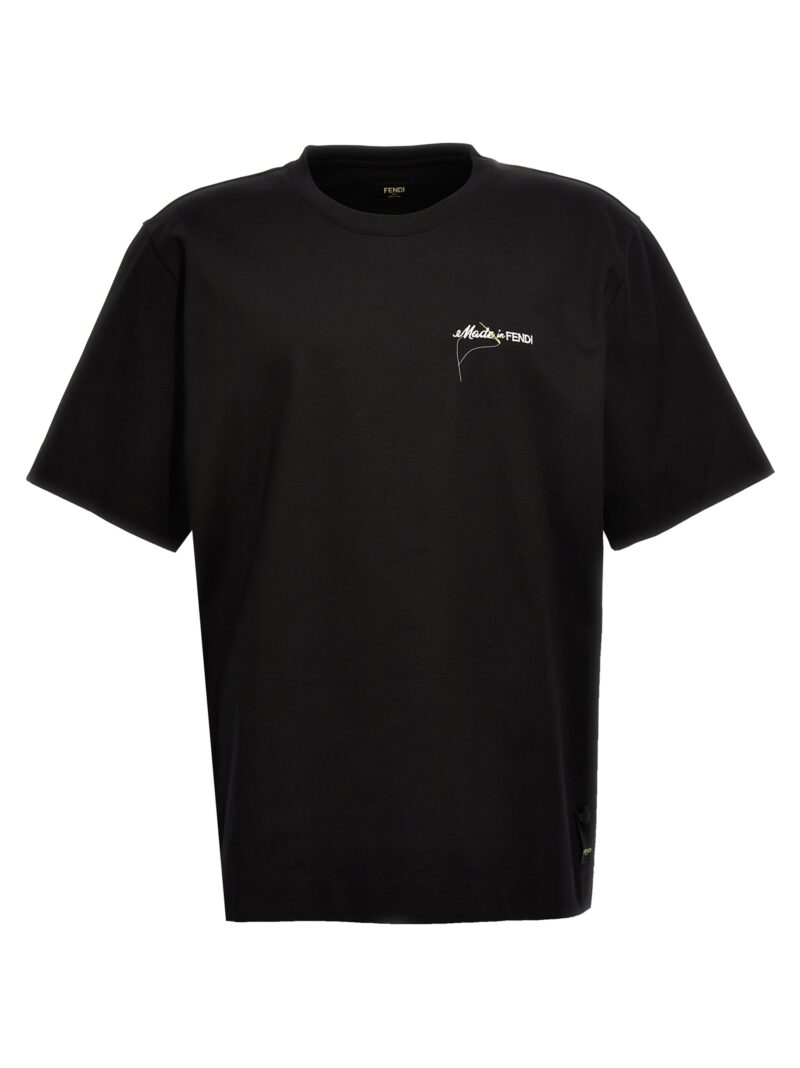 Logo embroidery t-shirt FENDI Black