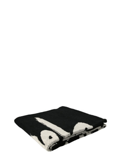 Jacquard logo beach towel YOHJI YAMAMOTO White/Black