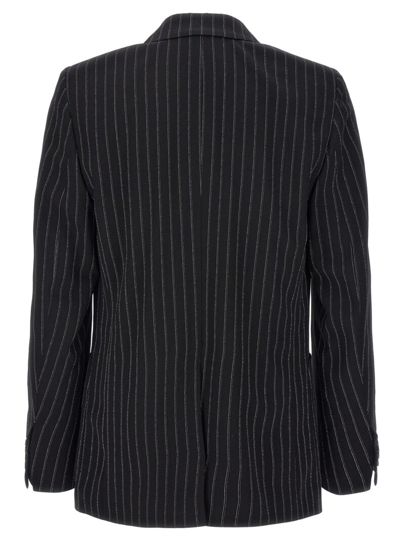 Pinstriped double-breasted blazer HBV207WV00400013 AMI PARIS White/Black