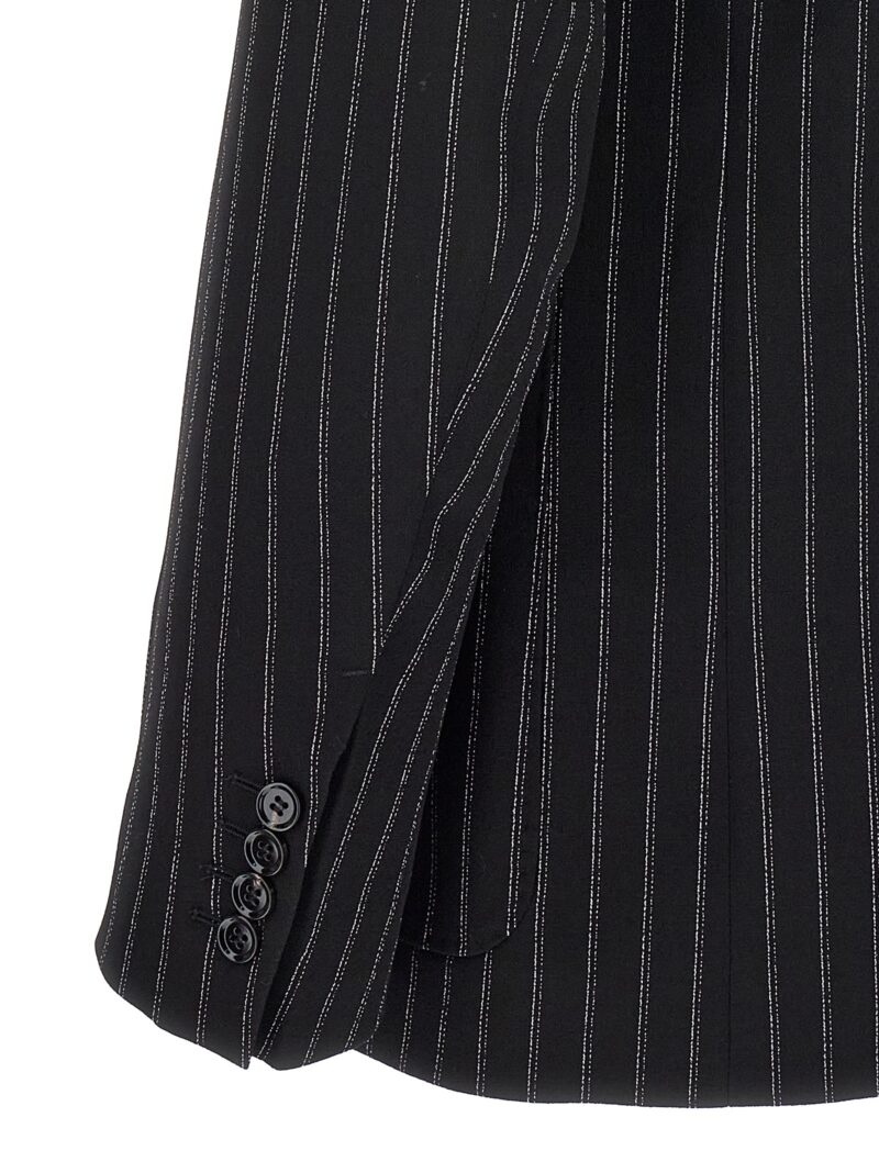 Pinstriped double-breasted blazer 100% virgin wool AMI PARIS White/Black