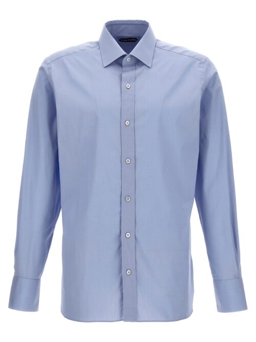 Poplin cotton shirt TOM FORD Light Blue