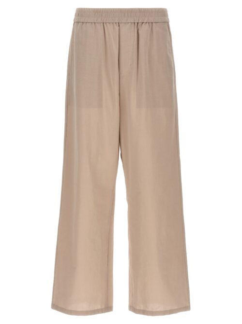 Logo plaque trousers AMI PARIS Beige