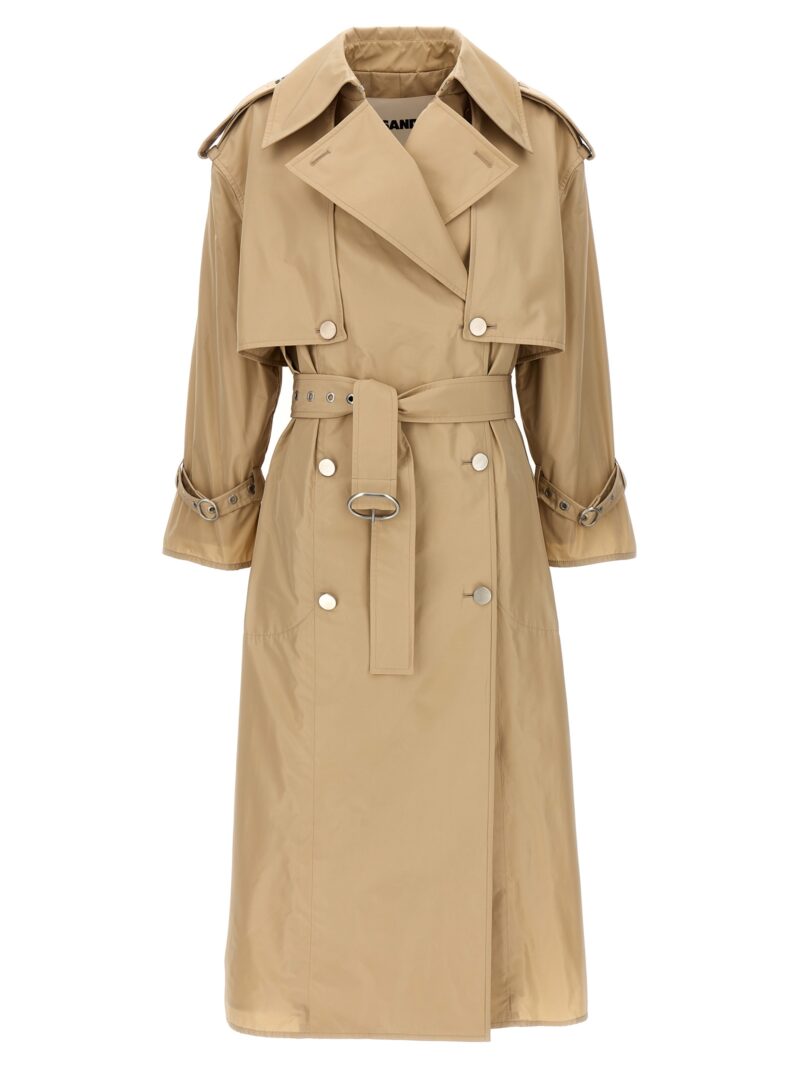 Oversize double-breasted trench coat JIL SANDER Beige