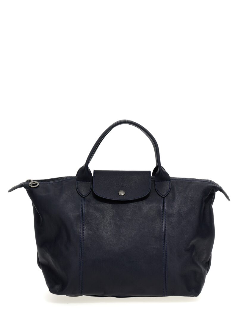'Le Pliage Cuir' handbag LONGCHAMP Blue