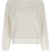 Sequin stripes sweater BRUNELLO CUCINELLI White