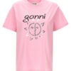 Logo print T-shirt GANNI Pink