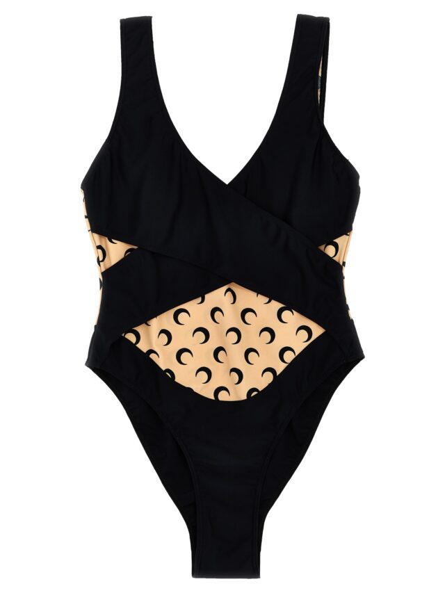 'All Over Moon' one-piece swimsuit MARINE SERRE Black