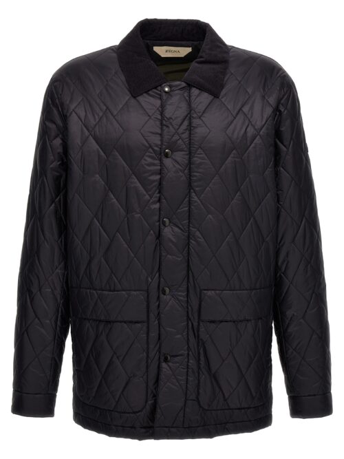 Quilted ec-nylon jacket Z ZEGNA Blue