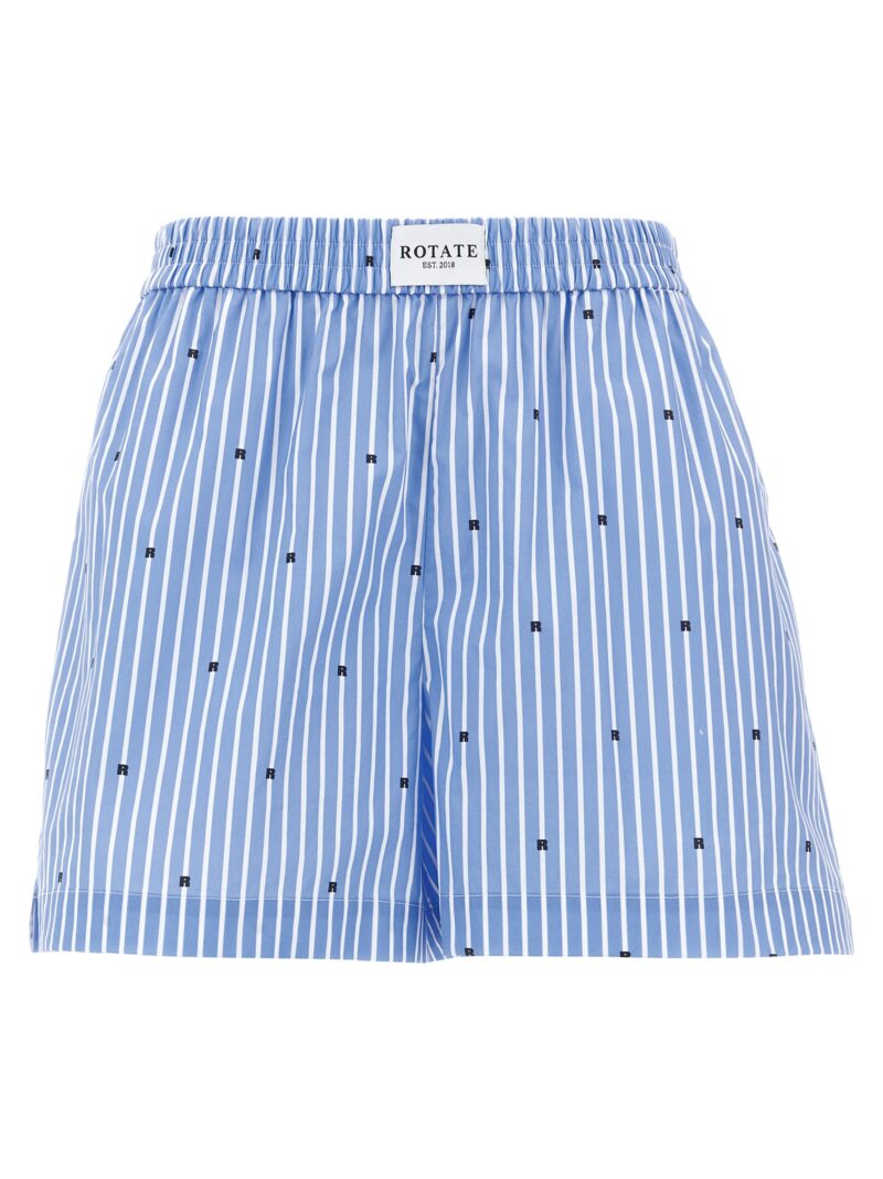 Logo striped shorts ROTATE BIRGER CHRISTENSEN Light Blue