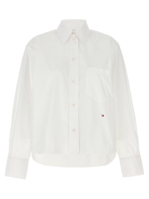 Cropped shirt with logo embroidery VICTORIA BECKHAM White