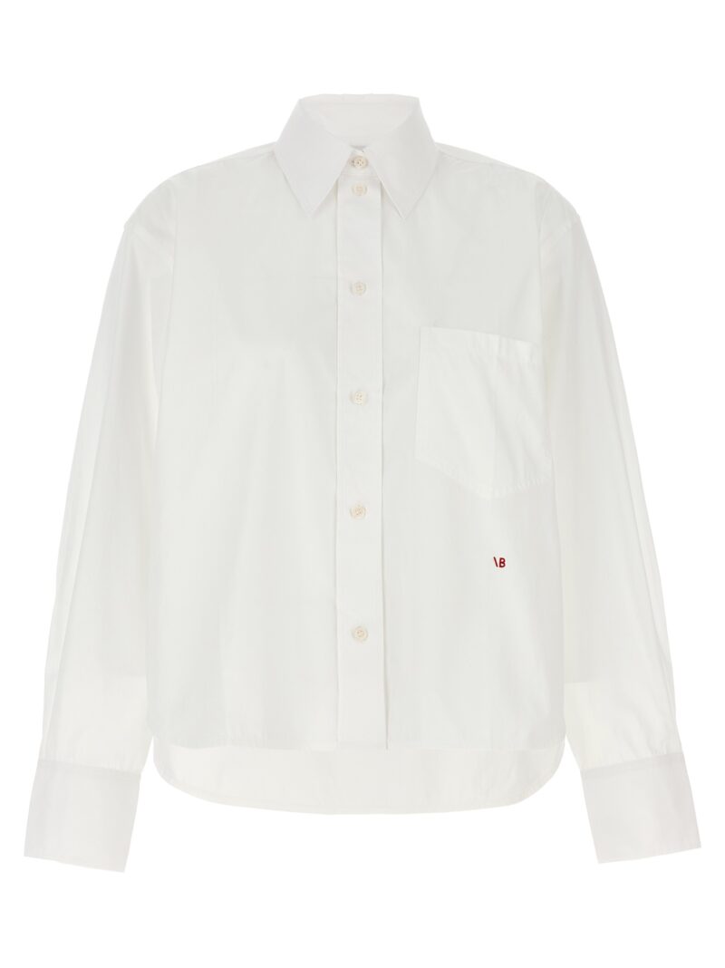 Cropped shirt with logo embroidery VICTORIA BECKHAM White