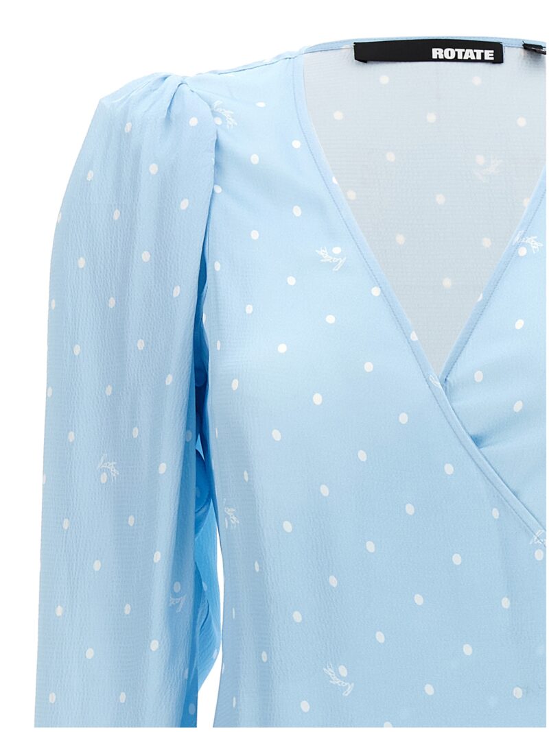 'Textured Midi Wrap' dress Woman ROTATE BIRGER CHRISTENSEN Light Blue