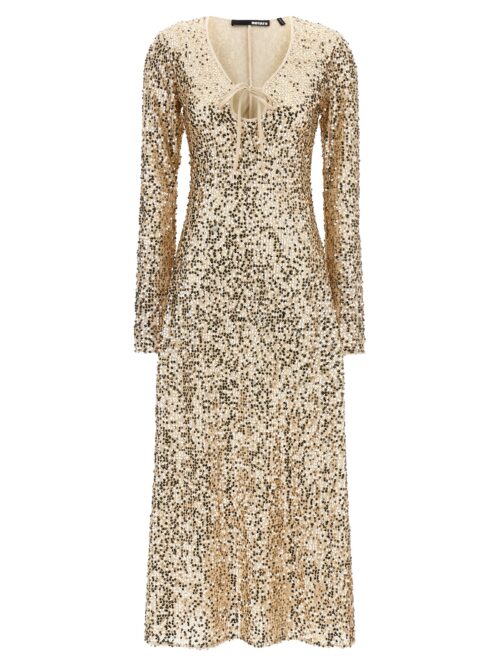 'Net Sequins Midi' dress ROTATE BIRGER CHRISTENSEN Gold