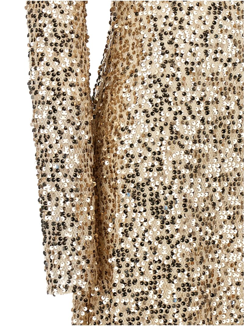 'Net Sequins Midi' dress 100% polyester ROTATE BIRGER CHRISTENSEN Gold