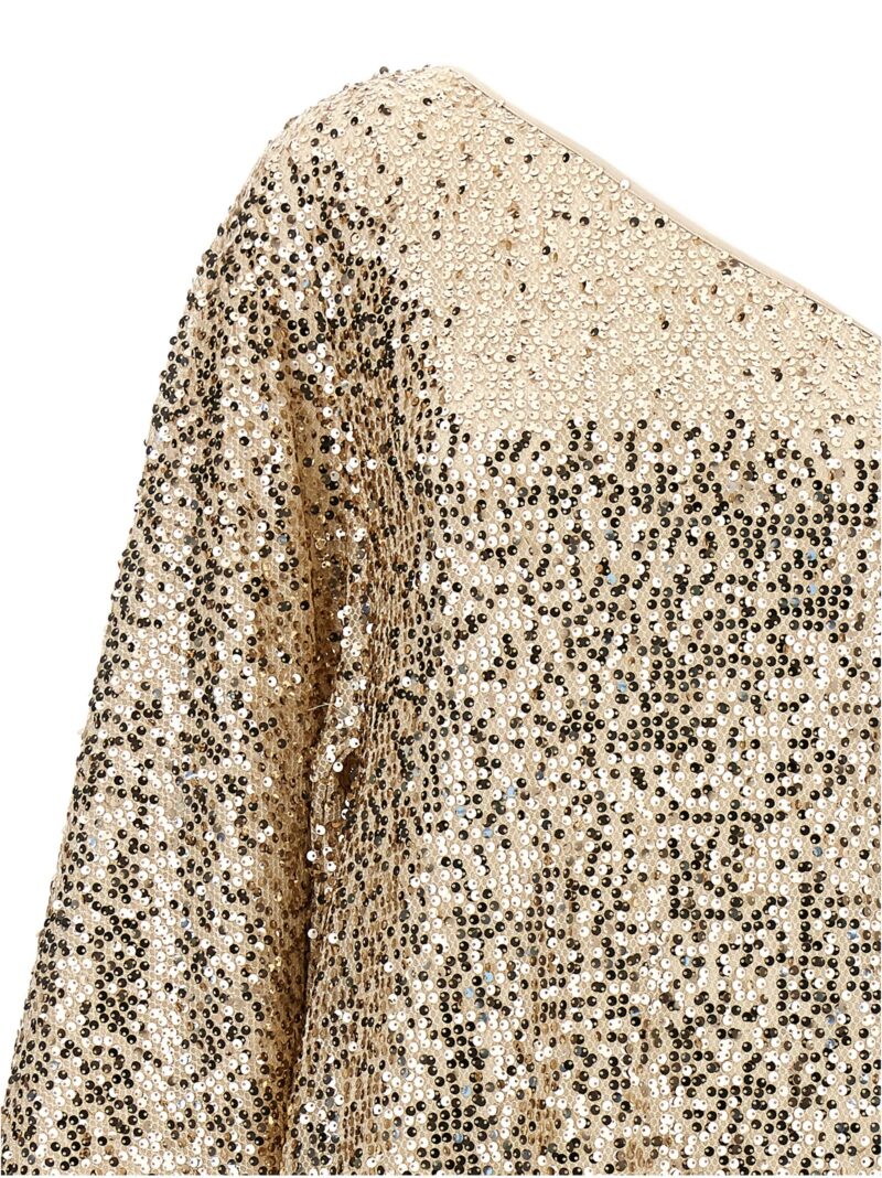 'Net Sequins Maxi' dress Woman ROTATE BIRGER CHRISTENSEN Gold