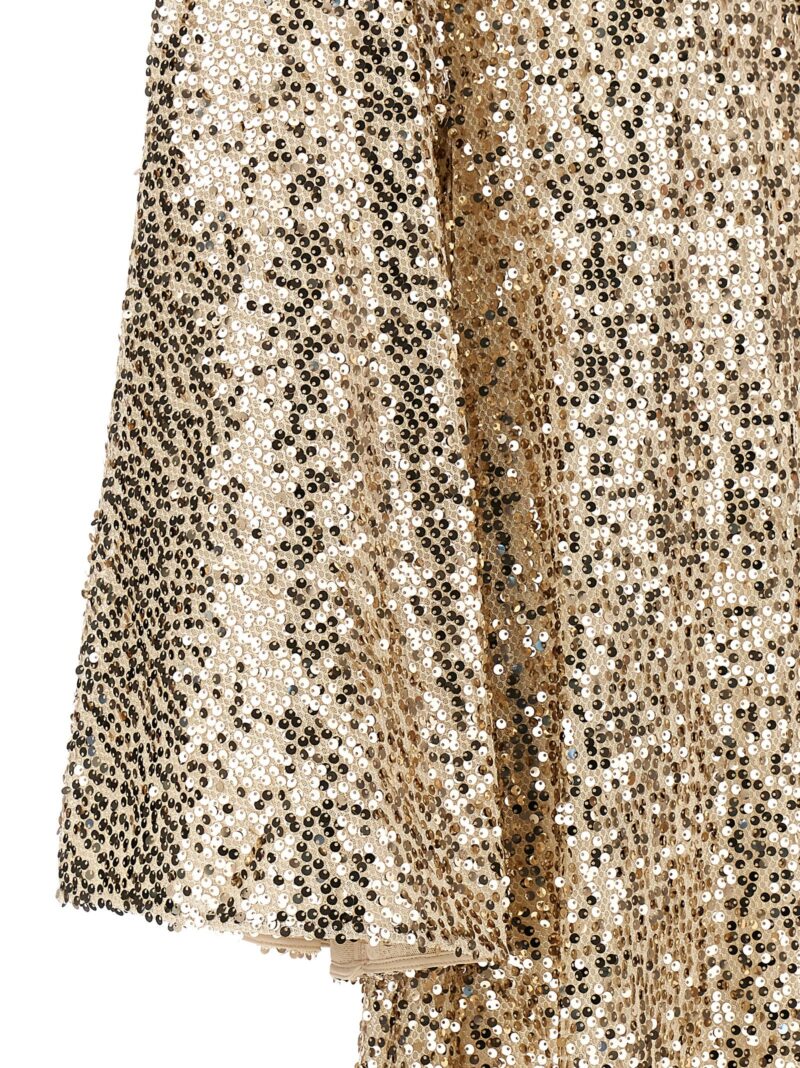 'Net Sequins Maxi' dress 100% polyester ROTATE BIRGER CHRISTENSEN Gold