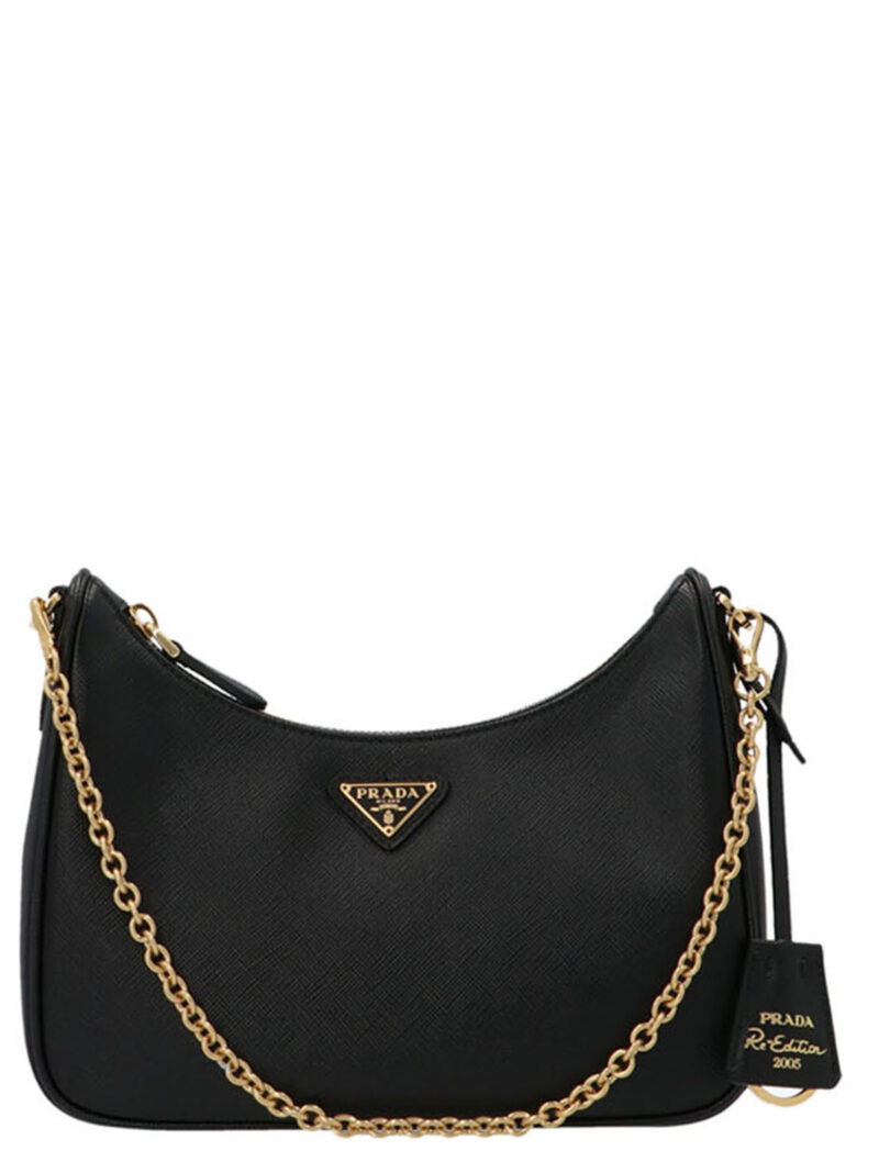 Saffiano logo crossbody bag PRADA Black