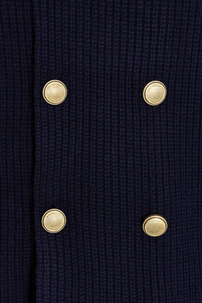 Double breast cardigan 60% wool 30% cashmere 10% silk BRUNELLO CUCINELLI Blue