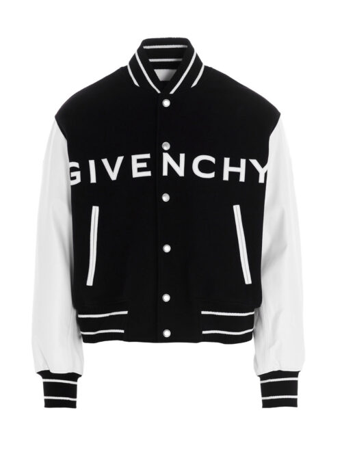 Logo bomber jacket. GIVENCHY White/Black