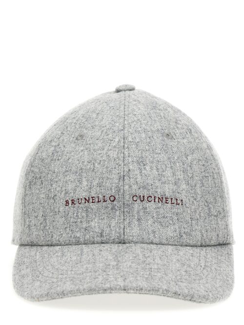 Logo embroidery cap BRUNELLO CUCINELLI Gray