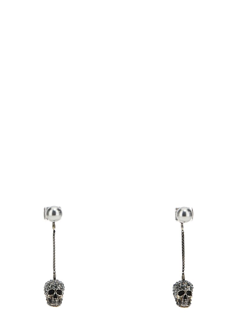 'Skull' pearl earrings ALEXANDER MCQUEEN Silver