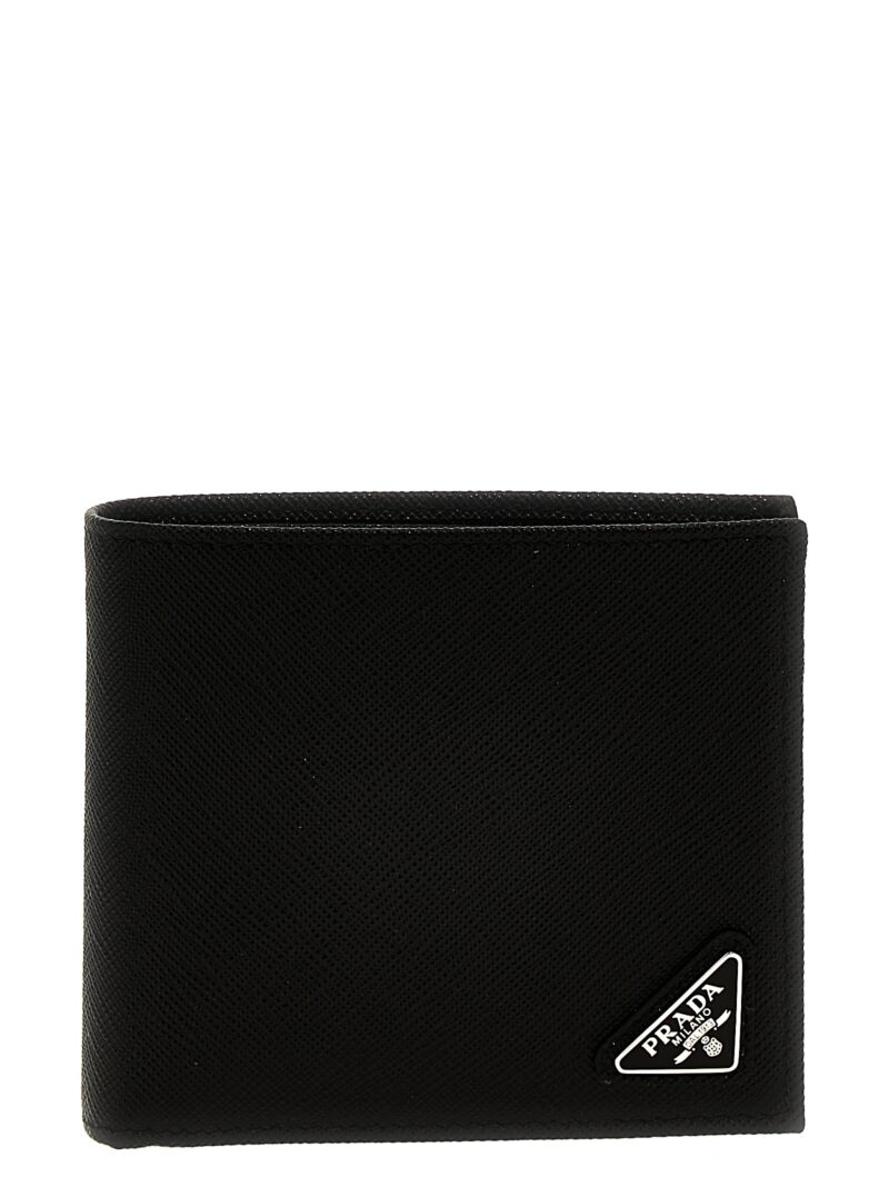 Saffiano logo wallet PRADA Black