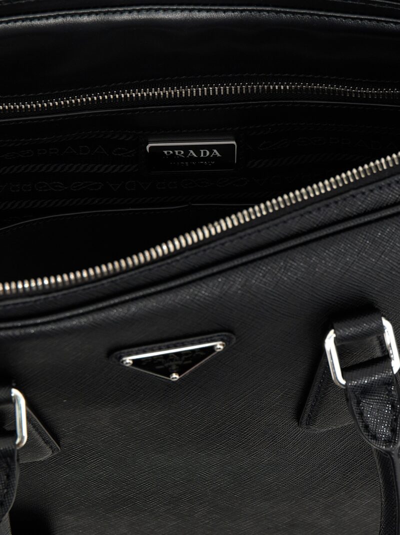 Saffiano handbag 100% calf leather (Bos Taurus) PRADA Black