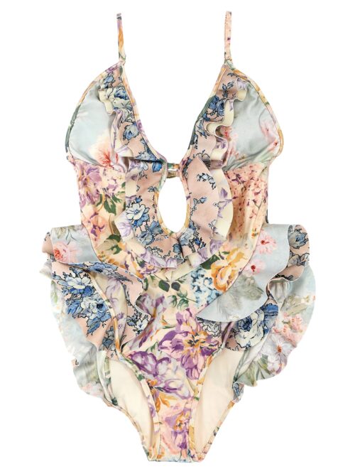 'Halliday Waterfall Frill' one-piece swimsuit ZIMMERMANN Multicolor