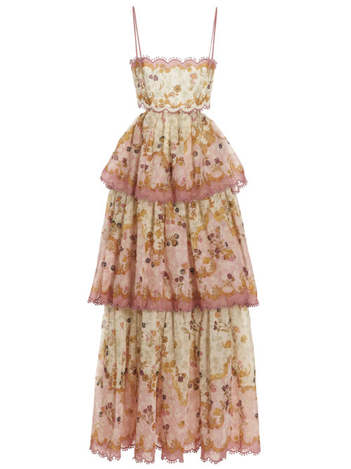 'Laurel Frill Midi' dress ZIMMERMANN Pink